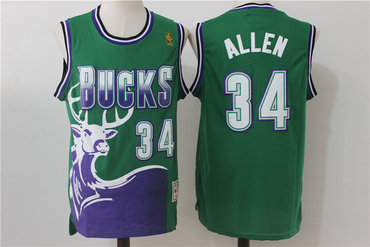 Bucks 34 Ray Allen Green Hardwood Classics Jersey
