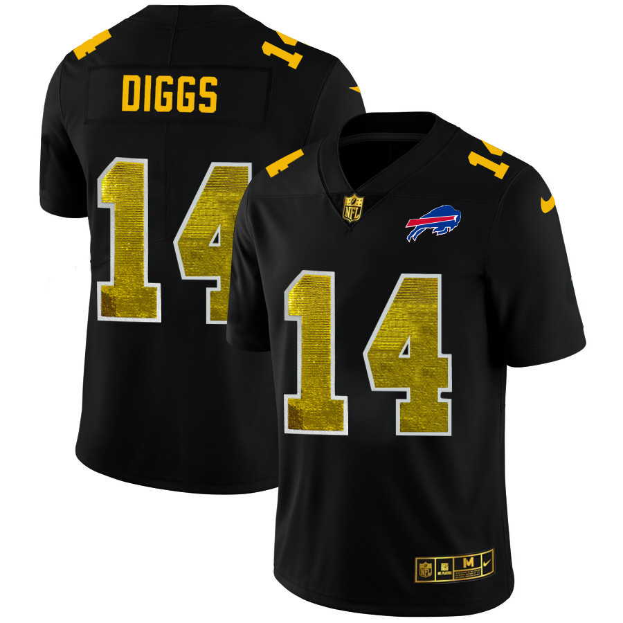 Buffalo Bills #14 Stefon Diggs Men's Black Nike Golden Sequin Vapor Limited NFL Jersey Buffalo Bills #14 Stefon Diggs Men's Black Nike Golden Sequin Vapor Limited NFL Jersey