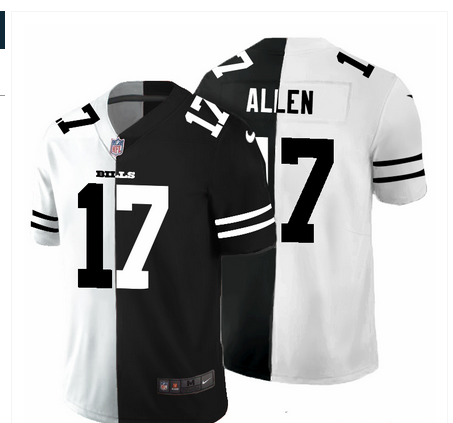Buffalo Bills #17 Josh Allen Men's Black V White Peace Split Nike Vapor Untouchable Limited NFL Jersey Buffalo Bills #17 Josh Allen Men's Black V White Peace Split Nike Vapor Untouchable Limited NFL Jersey