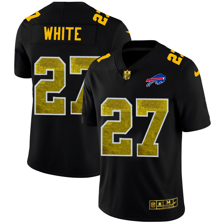 Buffalo Bills #27 Tre'Davious White Men's Black Nike Golden Sequin Vapor Limited NFL Jersey Buffalo Bills #27 Tre'Davious White Men's Black Nike Golden Sequin Vapor Limited NFL Jersey
