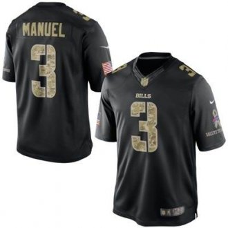 Buffalo Bills #3 EJ Manuel Nike Black Salute To Service Jersey