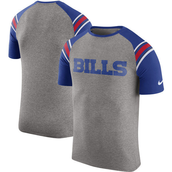 Buffalo Bills Nike Enzyme Shoulder Stripe Raglan T-Shirt Heathered Gray Buffalo Bills Nike Enzyme Shoulder Stripe Raglan T-Shirt Heathered Gray