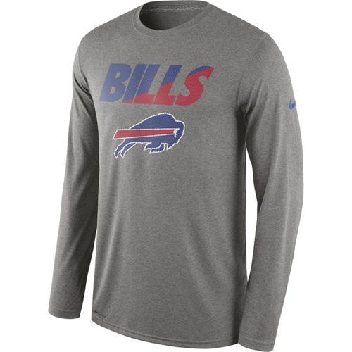 Buffalo Bills Nike Heather Gray Legend Staff Practice Long Sleeves Performance T-Shirt Buffalo Bills Nike Heather Gray Legend Staff Practice Long Sleeves Performance T-Shirt