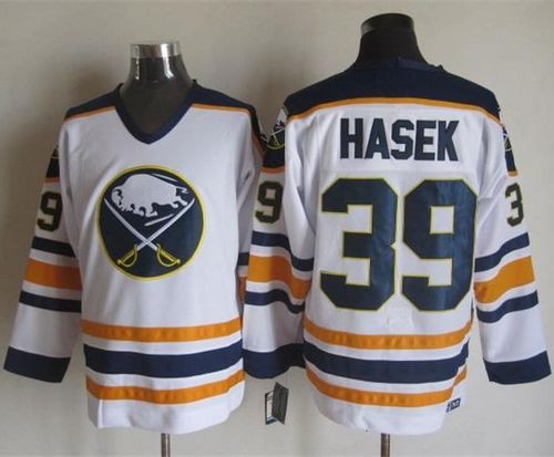 Buffalo Sabres #39 Dominik Hasek White CCM Throwback Stitched NHL Jersey