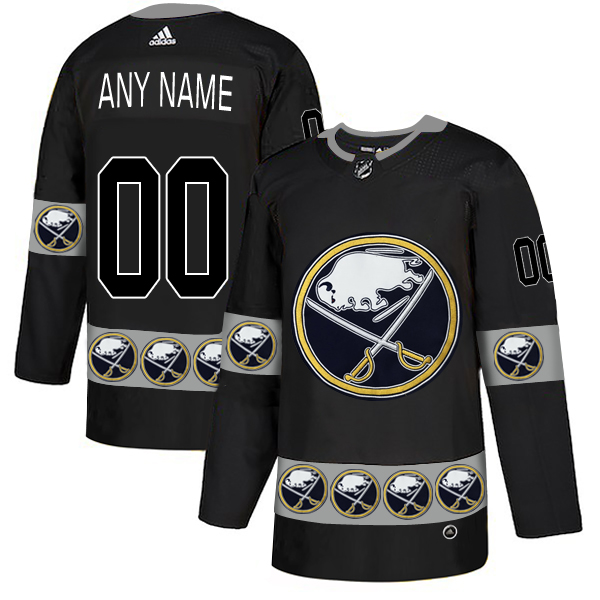 Buffalo Sabres Black Men's Customized Team Logos Fashion Adidas Jersey Buffalo Sabres Black Men's Customized Team Logos Fashion Adidas Jersey