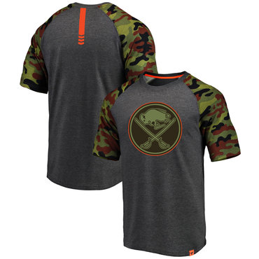 Buffalo Sabres Fanatics Branded Heathered Gray Camo Recon Camo Raglan T-Shirt Buffalo Sabres Fanatics Branded Heathered Gray Camo Recon Camo Raglan T-Shirt