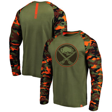 Buffalo Sabres Fanatics Branded Olive Camo Recon Long Sleeve Raglan T-Shirt Buffalo Sabres Fanatics Branded Olive Camo Recon Long Sleeve Raglan T-Shirt