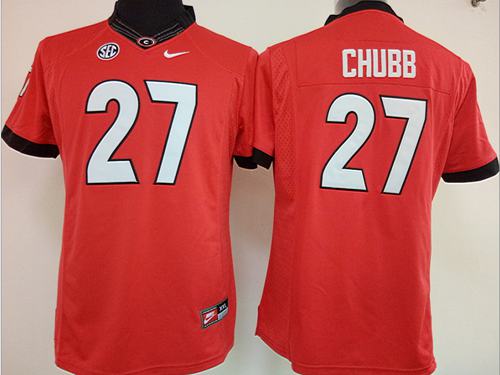 Bulldogs #27 Nick Chubb Red Women's Stitched NCAA Jersey Bulldogs #27 Nick Chubb Red Women's Stitched NCAA Jersey