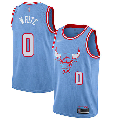 Bulls #0 Coby White Blue Basketball Swingman City Edition 2019 20 Jersey