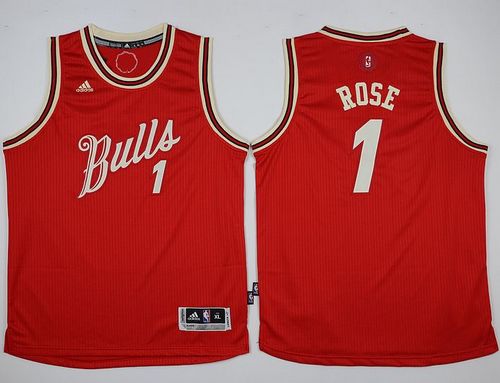 Bulls #1 Derrick Rose Red 2015-2016 Christmas Day Stitched Youth NBA jersey