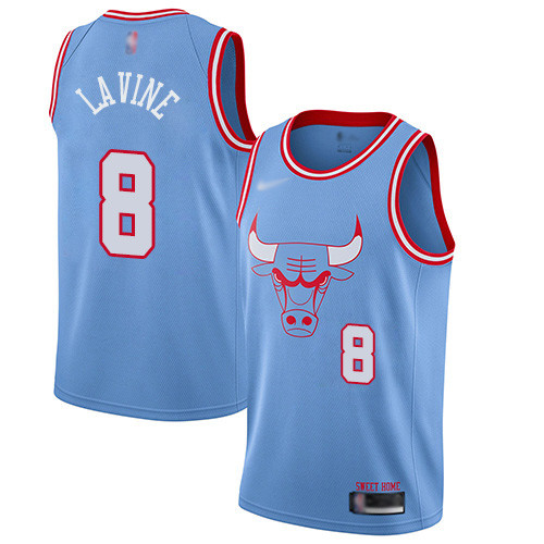 Bulls #8 Zach LaVine Blue Basketball Swingman City Edition 2019 20 Jersey