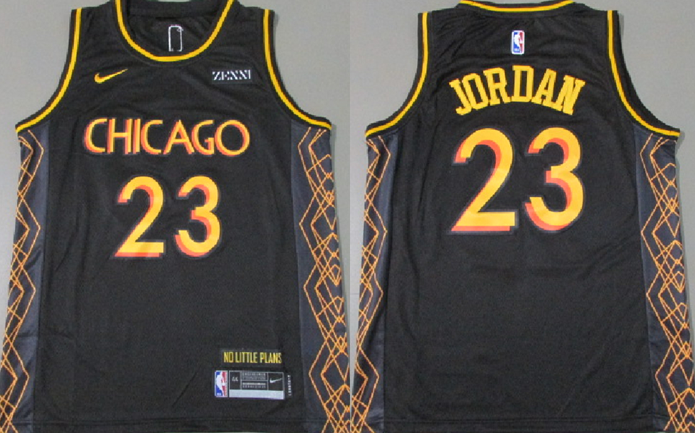 Bulls 23 Michael Jordan Black 2021 City Edition Nike Swingman Jersey