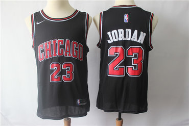 Bulls 23 Michael Jordan Black Nike Swingman Jersey