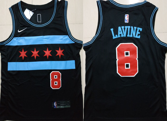 Bulls 8 Zach Lavine Black 2018-19 City Edition Nike Swingman Jersey