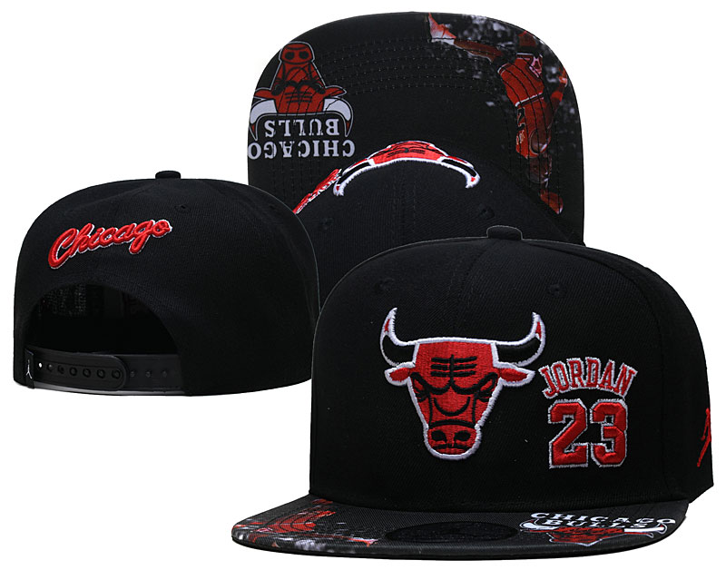 Bulls Snapback Hat Black #23 Jordan