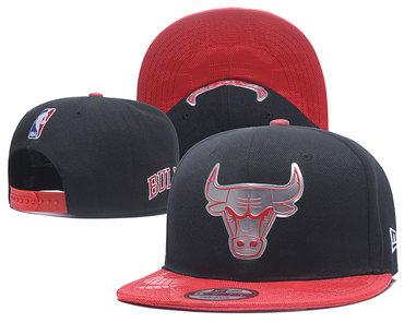 Bulls Team Logo Black Adjustable Hat YD