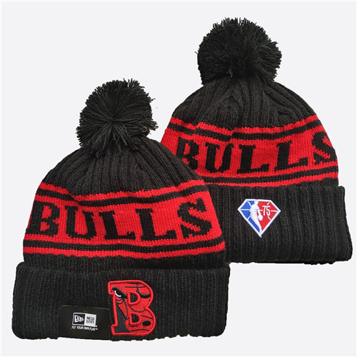 Bulls Team Logo Black Knit Hat YD Bulls Team Logo Black Knit Hat YD