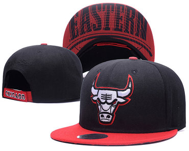 Bulls Team Logo Black Mitchell & Ness Adjustable Hat GS