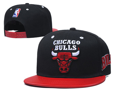 Bulls Team Logo Black Red Adjustable Hat 1 TX