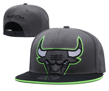 Bulls Team Logo Gray Mitchell & Ness Adjustable Hat GS