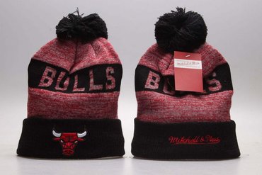Bulls Team Logo Red & Black Knit Hat YP