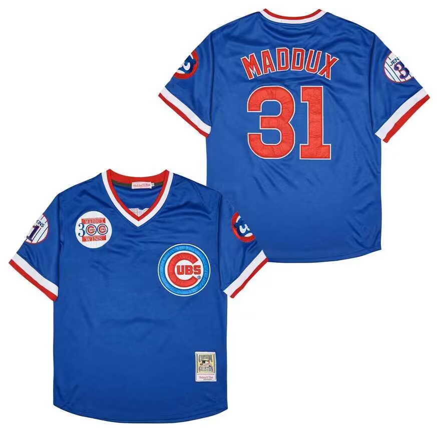 CUBS Maddux #31 MLB Blue throwback Jersey
