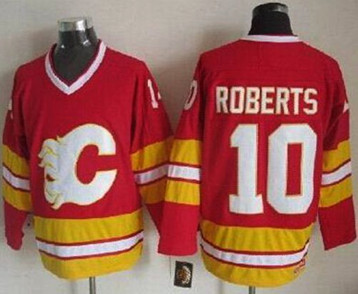 Calgary Flames #10 Gary Roberts Red CCM Throwback Stitched NHL Jersey