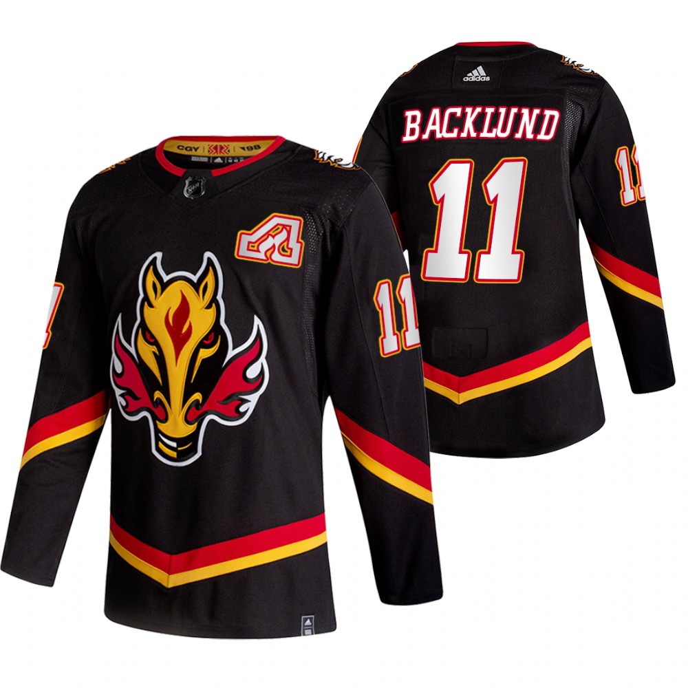 Calgary Flames #11 Mikael Backlund Black Men's Adidas 2020-21 Reverse Retro Alternate NHL Jersey Calgary Flames #11 Mikael Backlund Black Men's Adidas 2020-21 Reverse Retro Alternate NHL Jersey