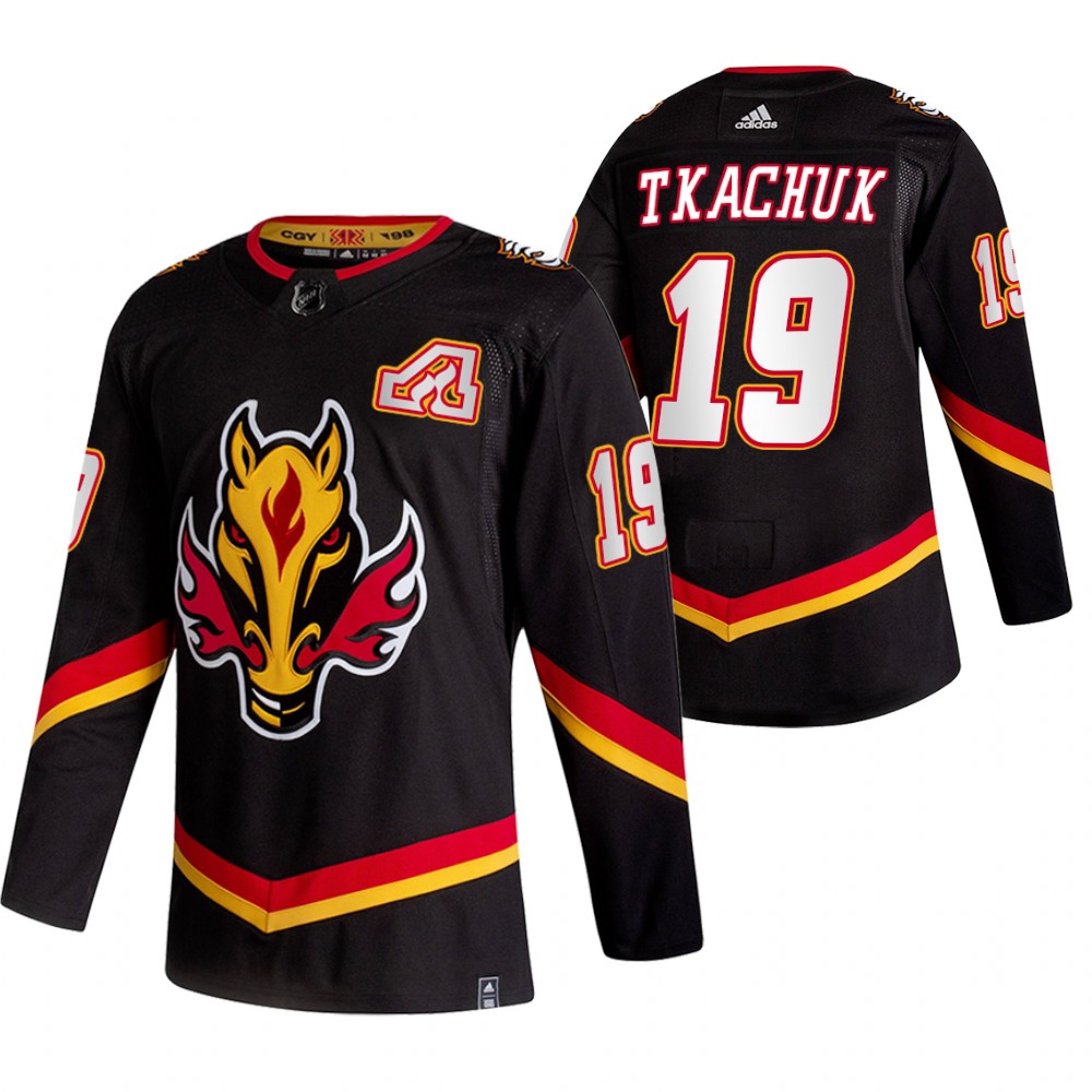 Calgary Flames #19 Matthew Tkachuk Black Men's Adidas 2020-21 Reverse Retro Alternate NHL Jersey Calgary Flames #19 Matthew Tkachuk Black Men's Adidas 2020-21 Reverse Retro Alternate NHL Jersey