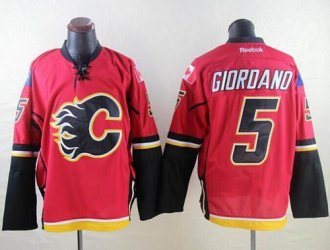 Calgary Flames #5 Mark Giordano Red Stitched NHL Jersey