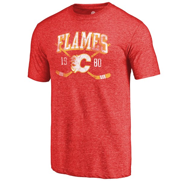 Calgary Flames Fanatics Branded Red Vintage Collection Line Shift Tri Blend T-Shirt Calgary Flames Fanatics Branded Red Vintage Collection Line Shift Tri Blend T-Shirt