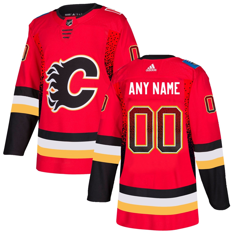 Calgary Flames Red Men's Customized Drift Fashion Adidas Jersey Calgary Flames Red Men's Customized Drift Fashion Adidas Jersey