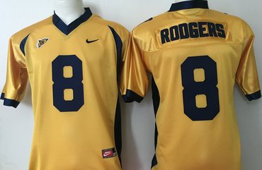 California Golden Bears 8 Aaron Rodgers Gold College Football Jersey