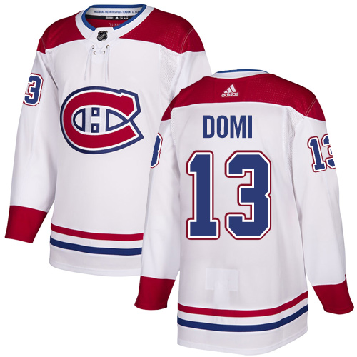 Canadiens #13 Max Domi White Road Authentic Stitched Hockey Jersey Canadiens #13 Max Domi White Road Authentic Stitched Hockey Jersey