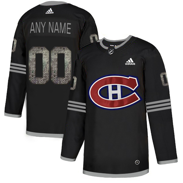 Canadiens Black Shadow Logo Print Men's Customized Adidas Jersey Canadiens Black Shadow Logo Print Men's Customized Adidas Jersey