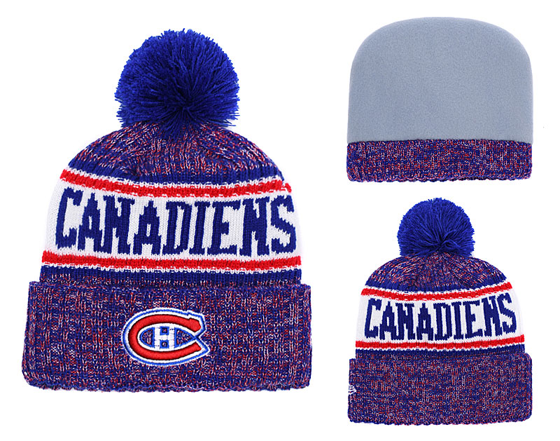 Canadiens Fresh Logo Royal Red Pom Knit Hat YD Canadiens Fresh Logo Royal Red Pom Knit Hat YD