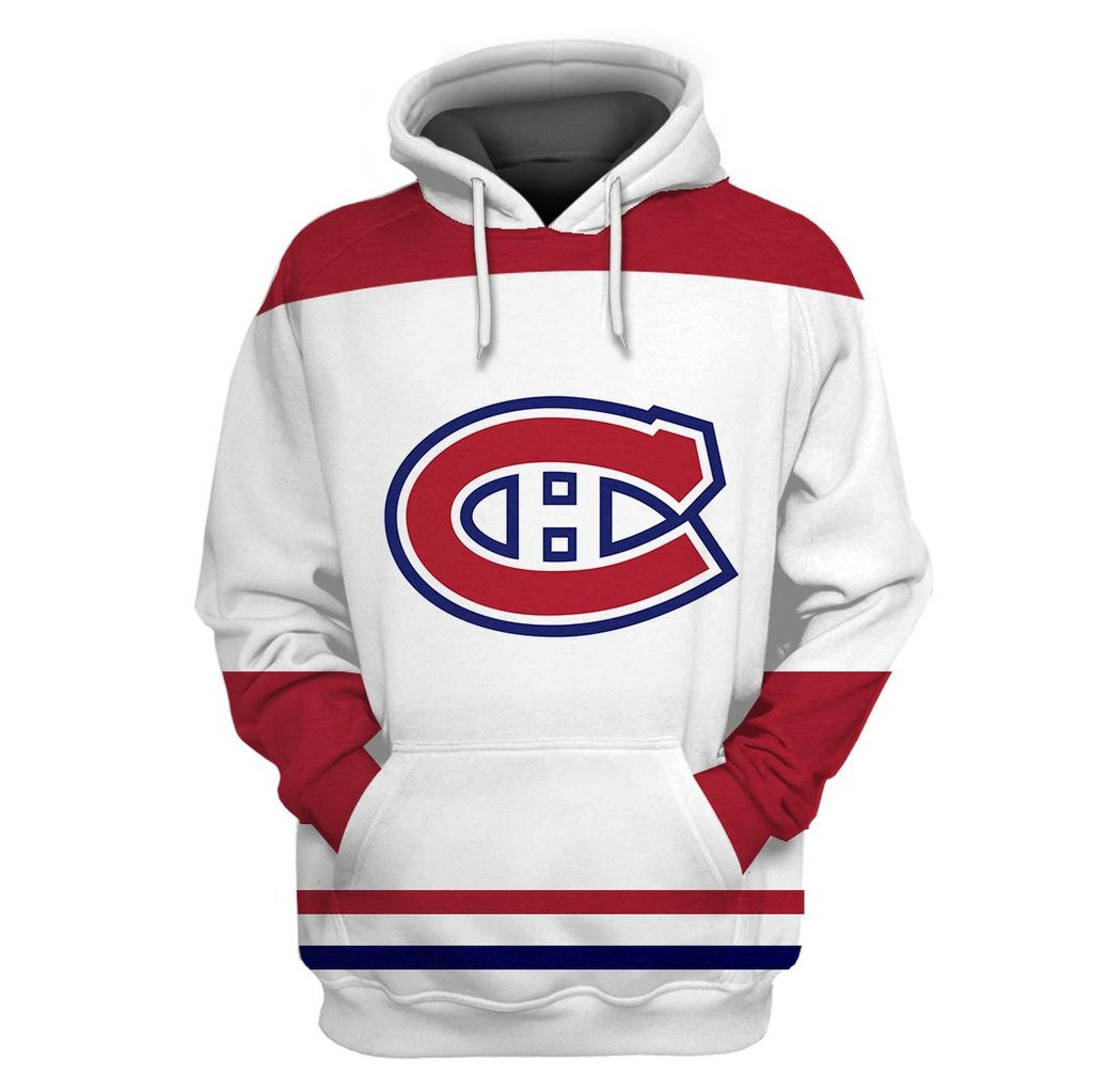Canadiens White All Stitched Hooded Sweatshirt Canadiens White All Stitched Hooded Sweatshirt