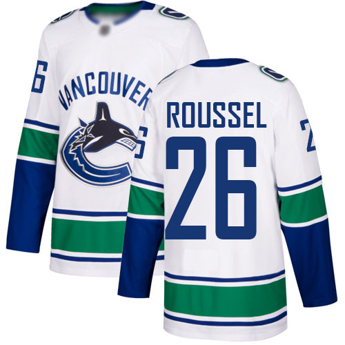 Canucks #26 Antoine Roussel White Road Authentic Stitched Hockey Jersey Canucks #26 Antoine Roussel White Road Authentic Stitched Hockey Jersey