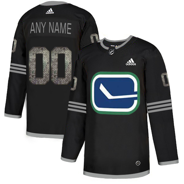Canucks Black Shadow Logo Print Men's Customized Alternate Adidas Jersey Canucks Black Shadow Logo Print Men's Customized Alternate Adidas Jersey