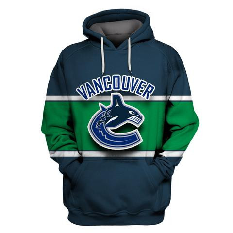 Canucks Navy All Stitched Hooded Sweatshirt Canucks Navy All Stitched Hooded Sweatshirt