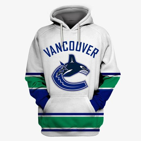 Canucks White All Stitched Hooded Sweatshirt Canucks White All Stitched Hooded Sweatshirt