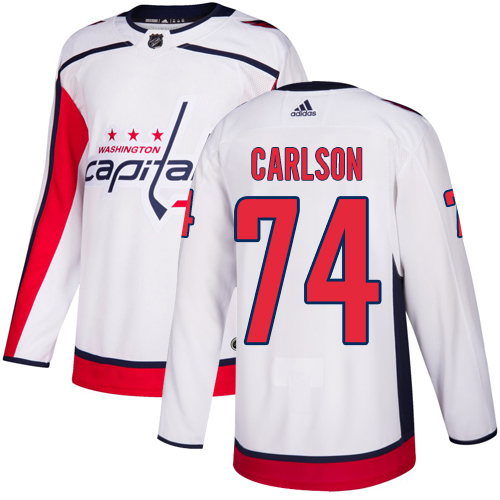 Capitals #74 John Carlson White Road Authentic Stitched Hockey Jersey Capitals #74 John Carlson White Road Authentic Stitched Hockey Jersey