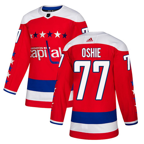 Capitals #77 T.J. Oshie Red Alternate Authentic Stitched Hockey Jersey