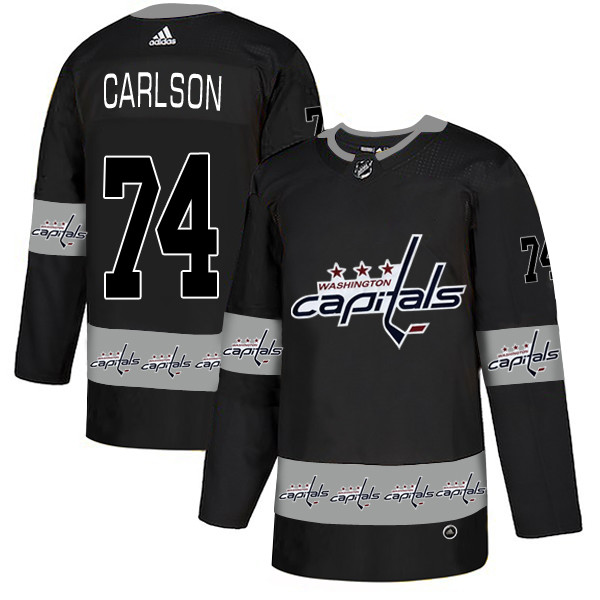 Capitals 74 John Carlson Black Team Logos Fashion Adidas Jersey Capitals 74 John Carlson Black Team Logos Fashion Adidas Jersey