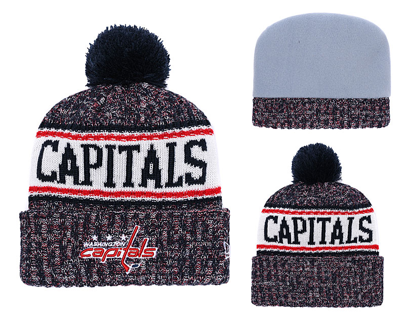 Capitals Team Logo Cuffed Knit Hat With Pom YD
