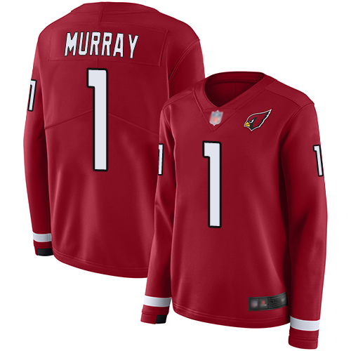 Cardinals #1 Kyler Murray Red Team Color Women's Stitched Football Limited Therma Long Sleeve Jersey Cardinals #1 Kyler Murray Red Team Color Women's Stitched Football Limited Therma Long Sleeve Jersey