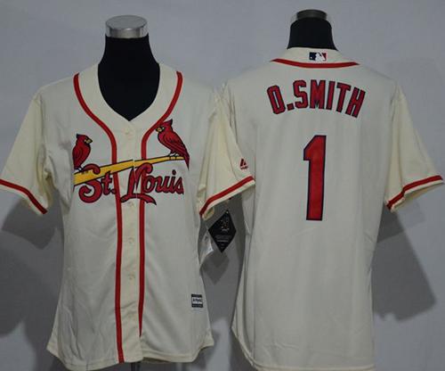 Cardinals #1 Ozzie Smith Cream Alternate Women's Stitched MLB Jersey Cardinals #1 Ozzie Smith Cream Alternate Women's Stitched MLB Jersey