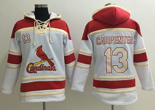 Cardinals #13 Matt Carpenter White Sawyer Hooded Sweatshirt MLB Hoodie Cardinals #13 Matt Carpenter White Sawyer Hooded Sweatshirt MLB Hoodie
