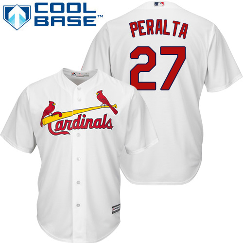 Cardinals #27 Jhonny Peralta White Cool Base Stitched Youth MLB Jersey