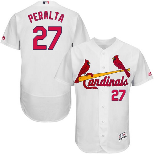 Cardinals #27 Jhonny Peralta White Flexbase Authentic Collection Stitched MLB Jersey